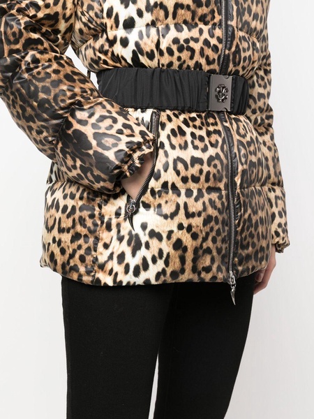 leopard-print padded jacket