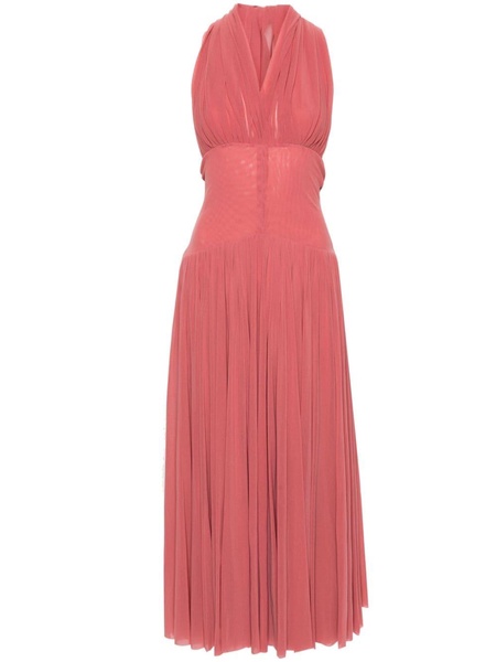 halterneck mesh maxi dress