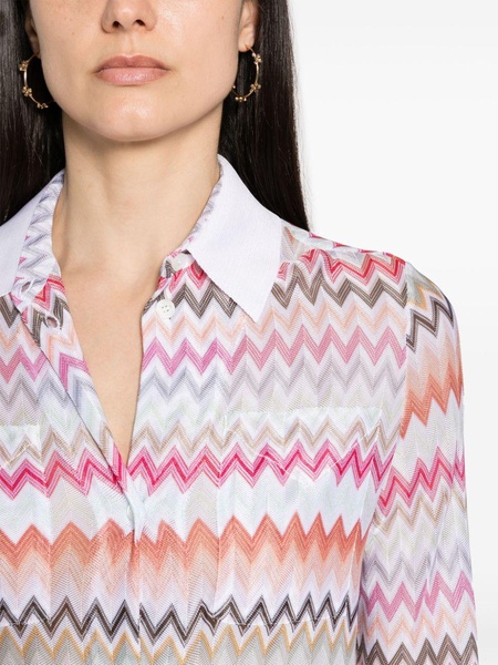 zigzag-woven shirt