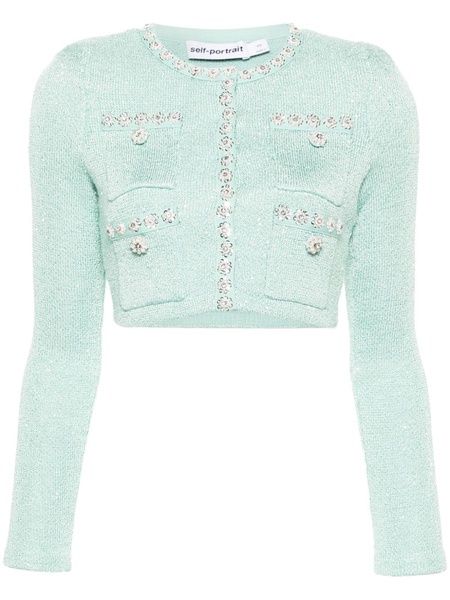 sequin-embellished cropped cardigan