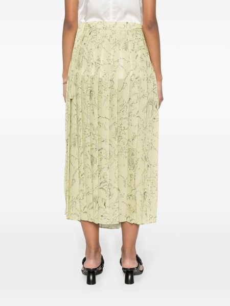 graphic-print pleated skirt