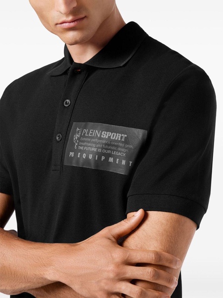 logo-print piqué polo shirt