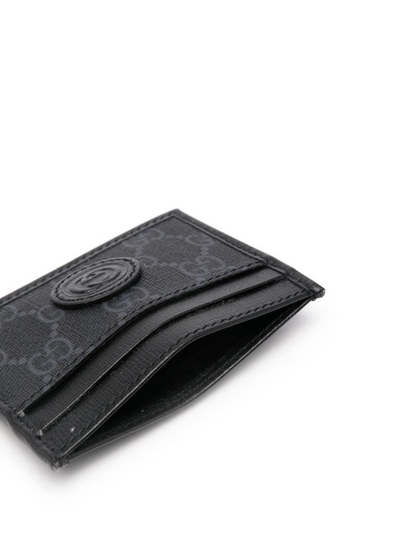 Black Interlocking G Canvas Card Holder