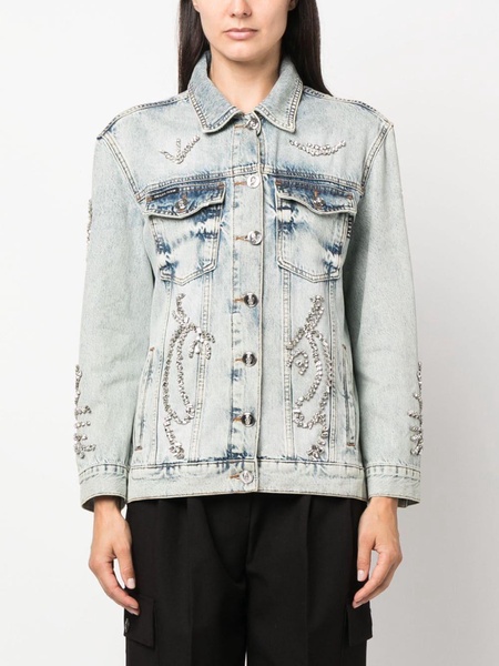 crystal-embellished denim jacket