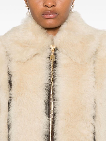 shearling zip-up jacket