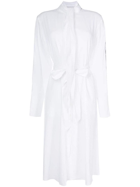 belted-waist button-down dress