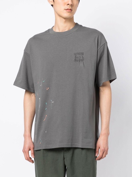 paint-splatter-detail cotton T-shirt