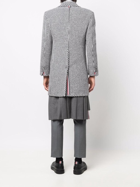 houndstooth-pattern single-breasted coat