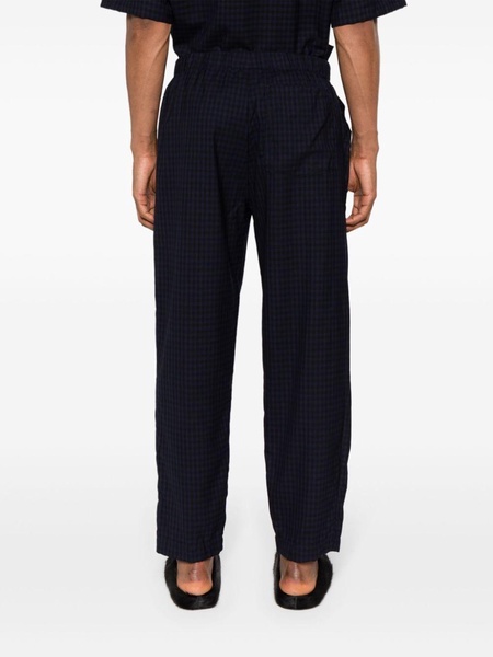 checked mid-rise tapered trousers