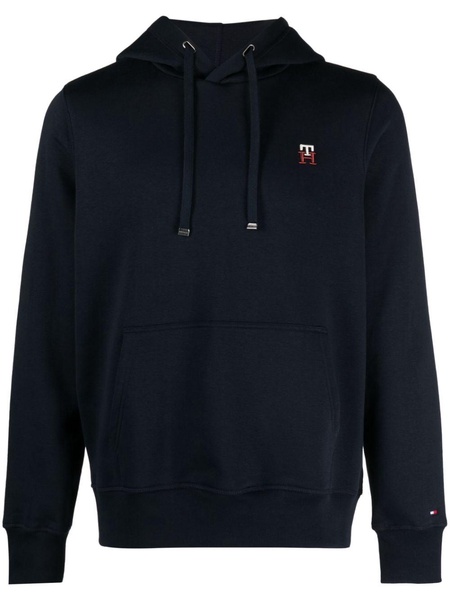 logo-embroidered cotton-blend hoodie