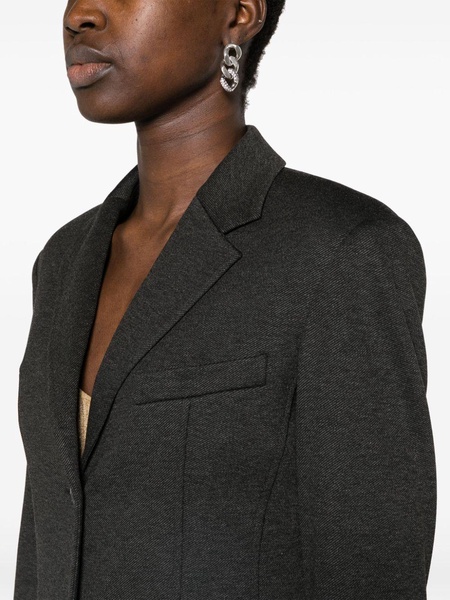 mélange-effect single-breasted blazer