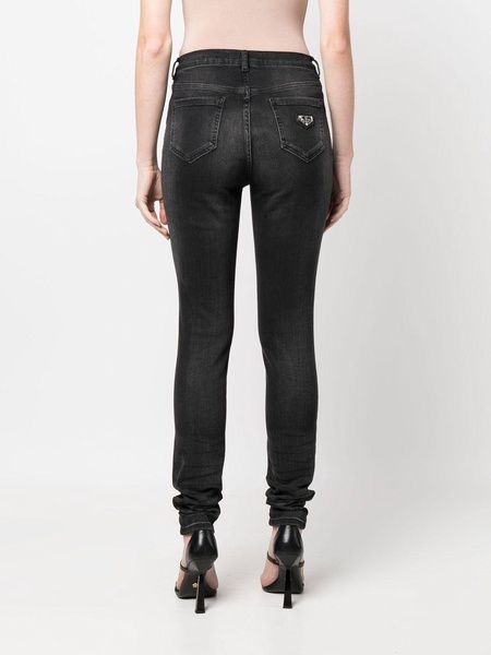 high-waist skinny-cut jeans