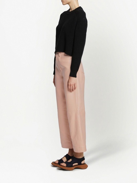 cropped leather trousers