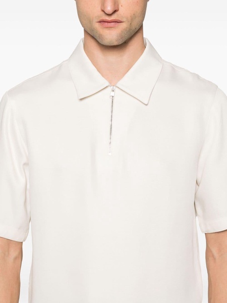 zip-up polo shirt