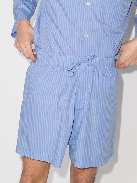 poplin pinstriped pajama shorts