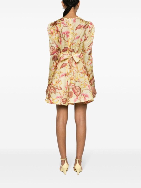 matchmaker floral mini dress yellow hibiscus