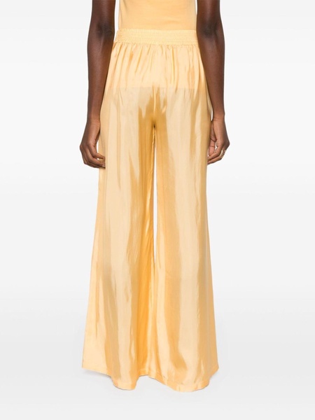 high-waist satin palazzo trousers