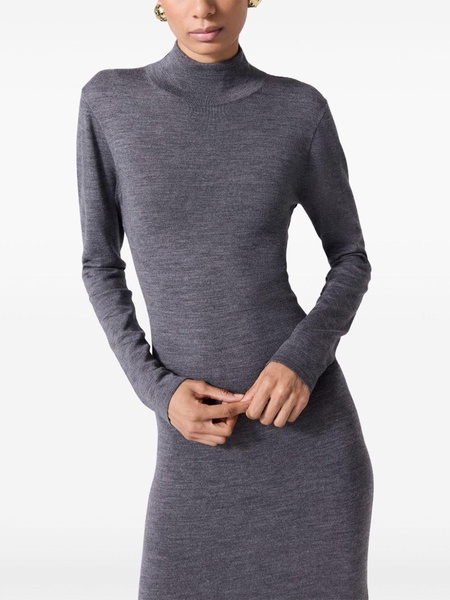 high-neck knitted dress