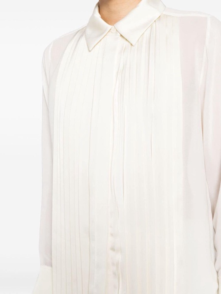 Vinka pleated long-sleeve shirt