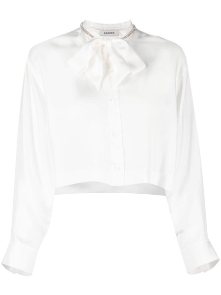 pussy-bow collar silk blouse