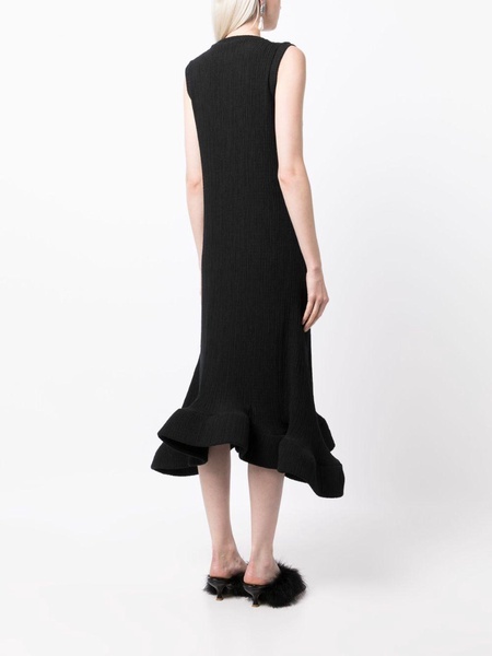 ruffle hem mid-length dress