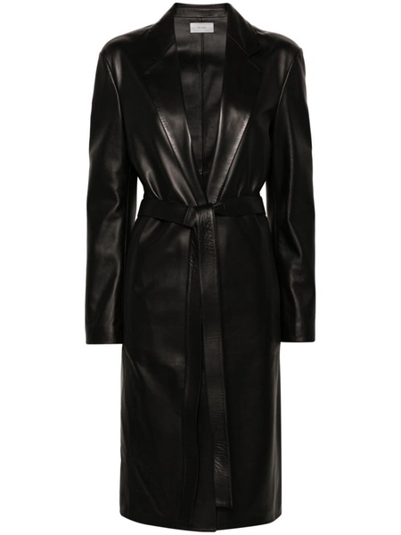 Black Babil Leather Trench Coat