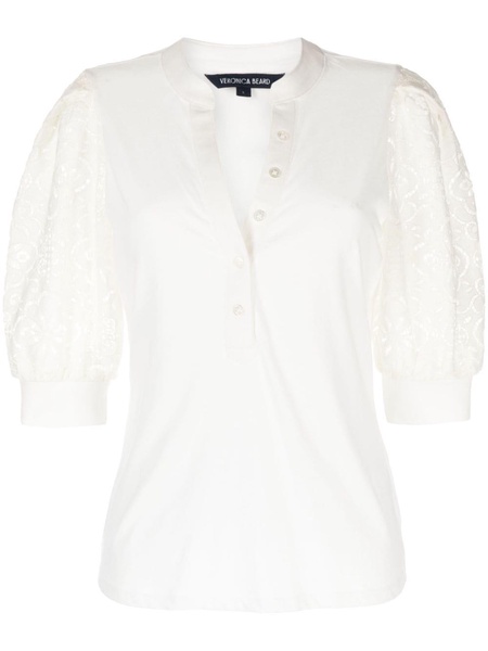 Coralee lace-sleeve blouse