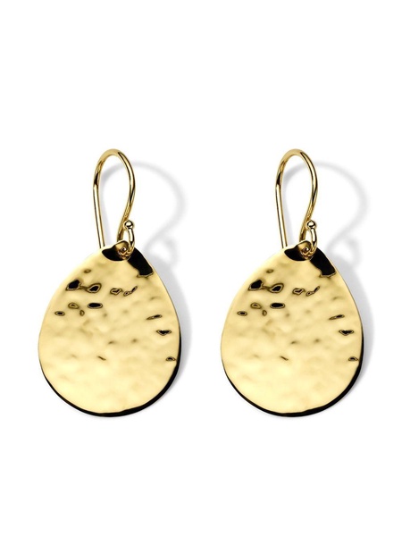 18kt yellow gold Classico crinkle teardrop earrings