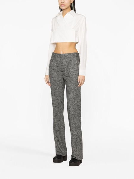 high-waisted tailored trousers