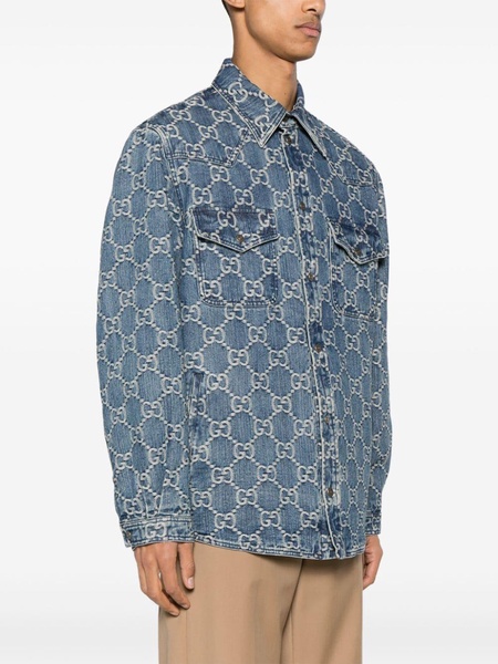 Blue Logo Jacquard Denim Jacket