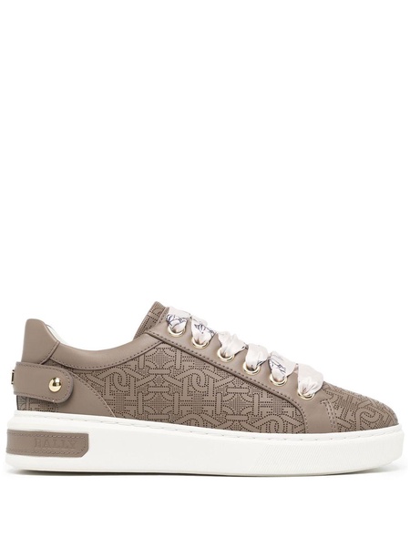 perforated logo-print sneakers