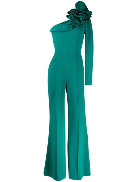 one-shoulder ruffled jumpsuit