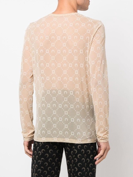 Moonogram-pattern long-sleeve T-shirt