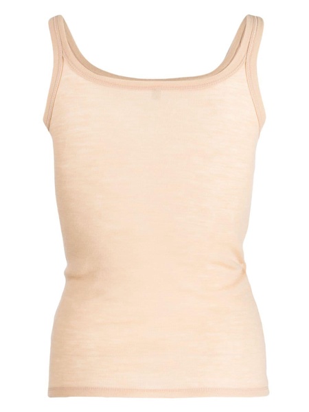 round-neck wool tank top