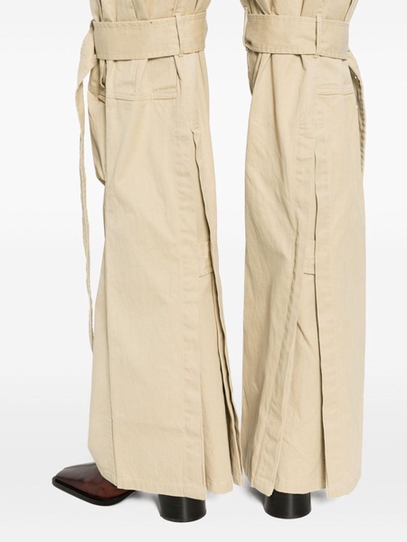 wide-leg cotton cargo trousers