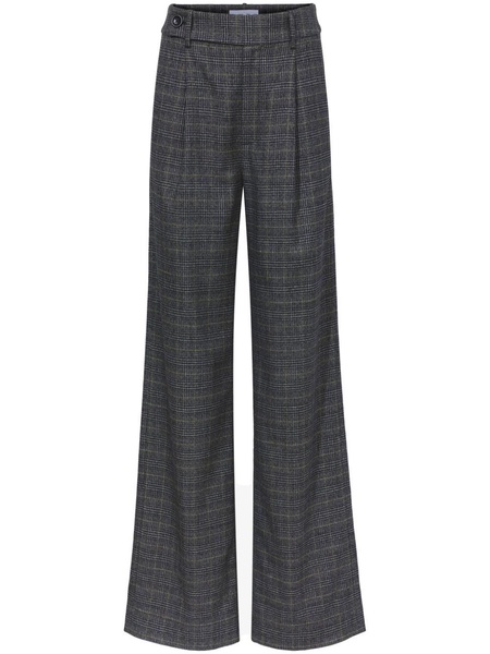 plaid wide-leg tailored trousers