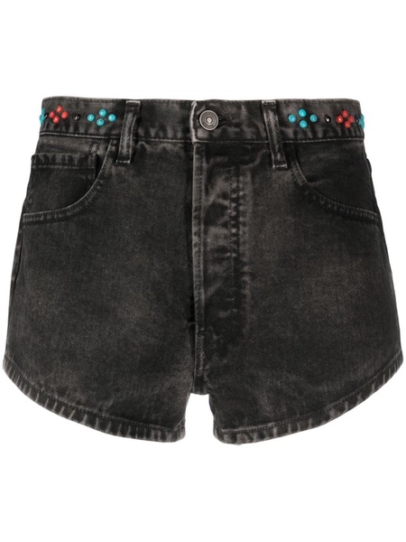 rounded-stud embellished denim shorts