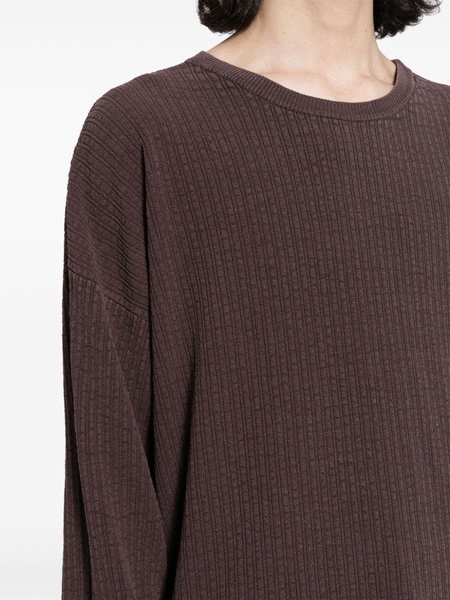 textured-finish crew-neck sweatshirt