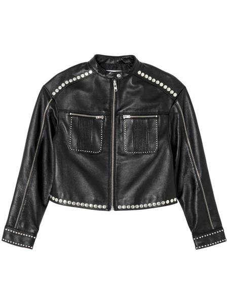 stud-embellished biker jacket