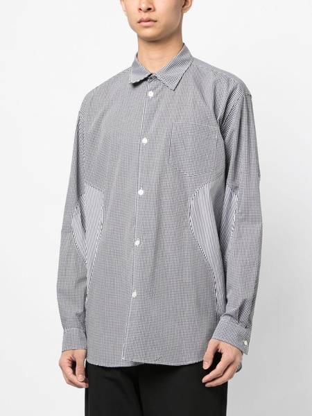 mixed-print cotton shirt