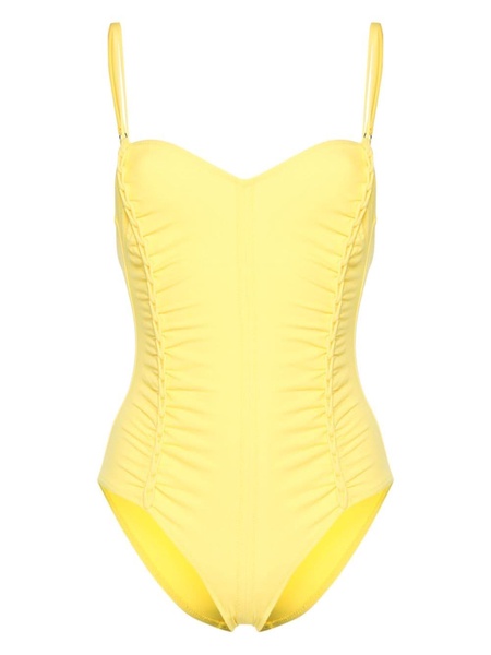 sweetheart-neck ruched swimsuit 