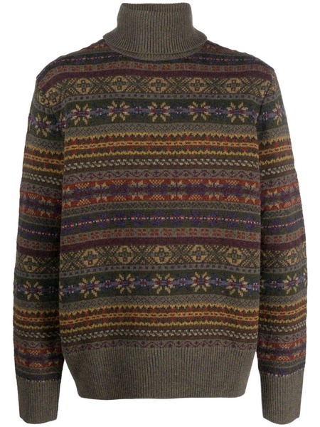 Fair Isle roll-neck wool jumper