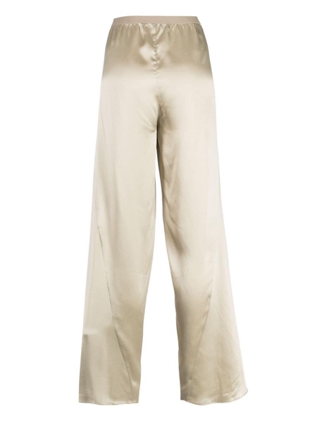 wide-leg silk trousers