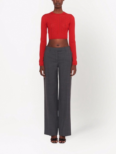 check-wool trousers