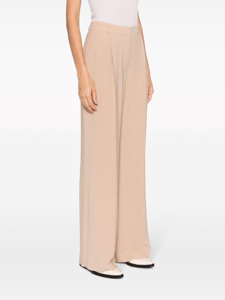 high-waisted flared trousers