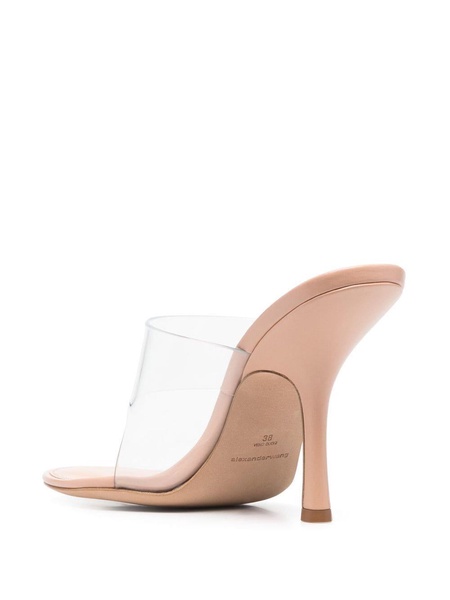 transparent 120mm heeled mules