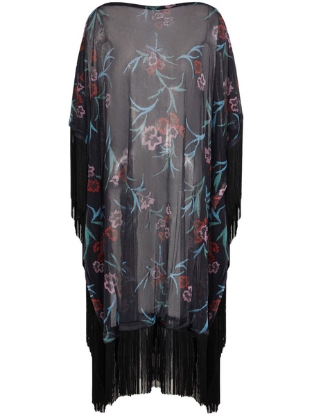 floral-print silk chiffon scarf