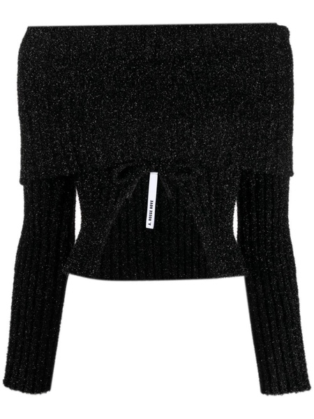 ribbed cut-out cropped jumper