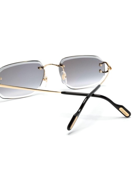 rimless rectangle-frame sunglasses