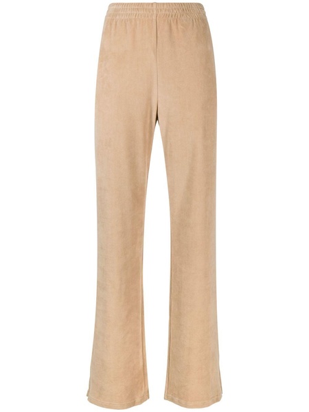 velour wide-leg trackpants